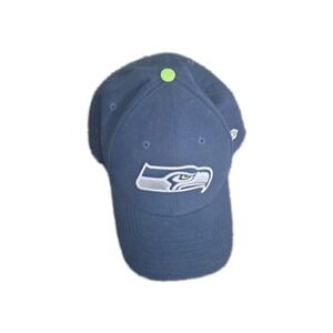 NFL Team Apparel Seahawk Hat Ball Cap Ajustable Back Preowned Unisex Navy Blue